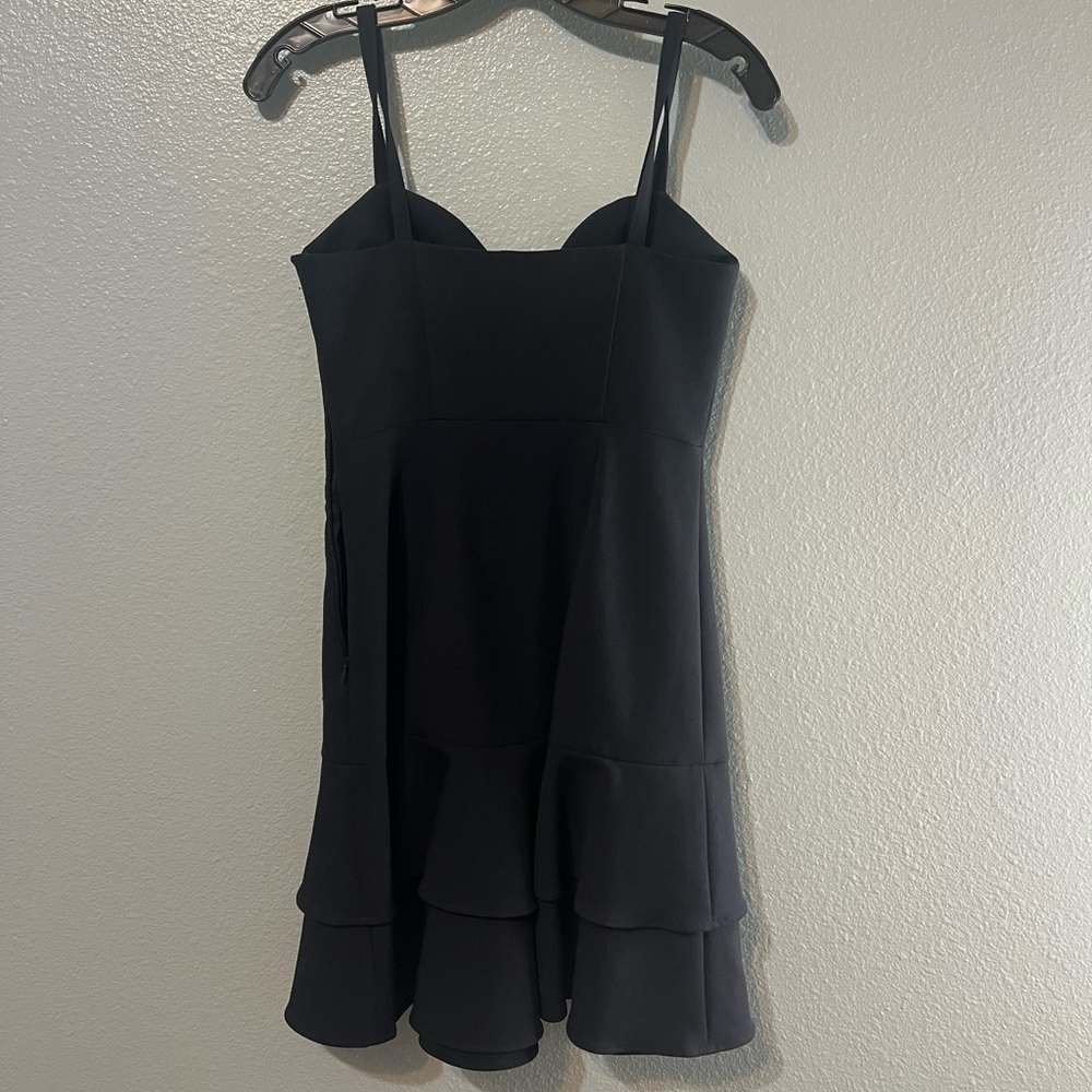 Cinq à Sept Black Mini Dress with Floral Detail - Picture 4 of 8
